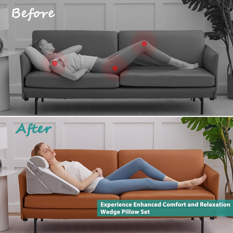 Bedluxe 3PCS Orthopedic Wedge Pillow Set - Image 5